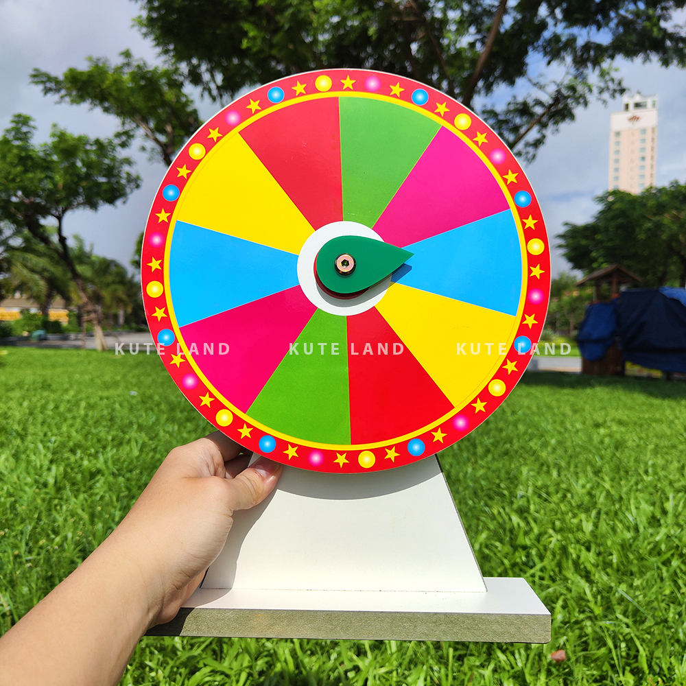 Vòng quay may mắn size 25 cao 35 cm lucky wheel trúng thưởng sáng tạo nội dung với bút bi dành cho sự kiện