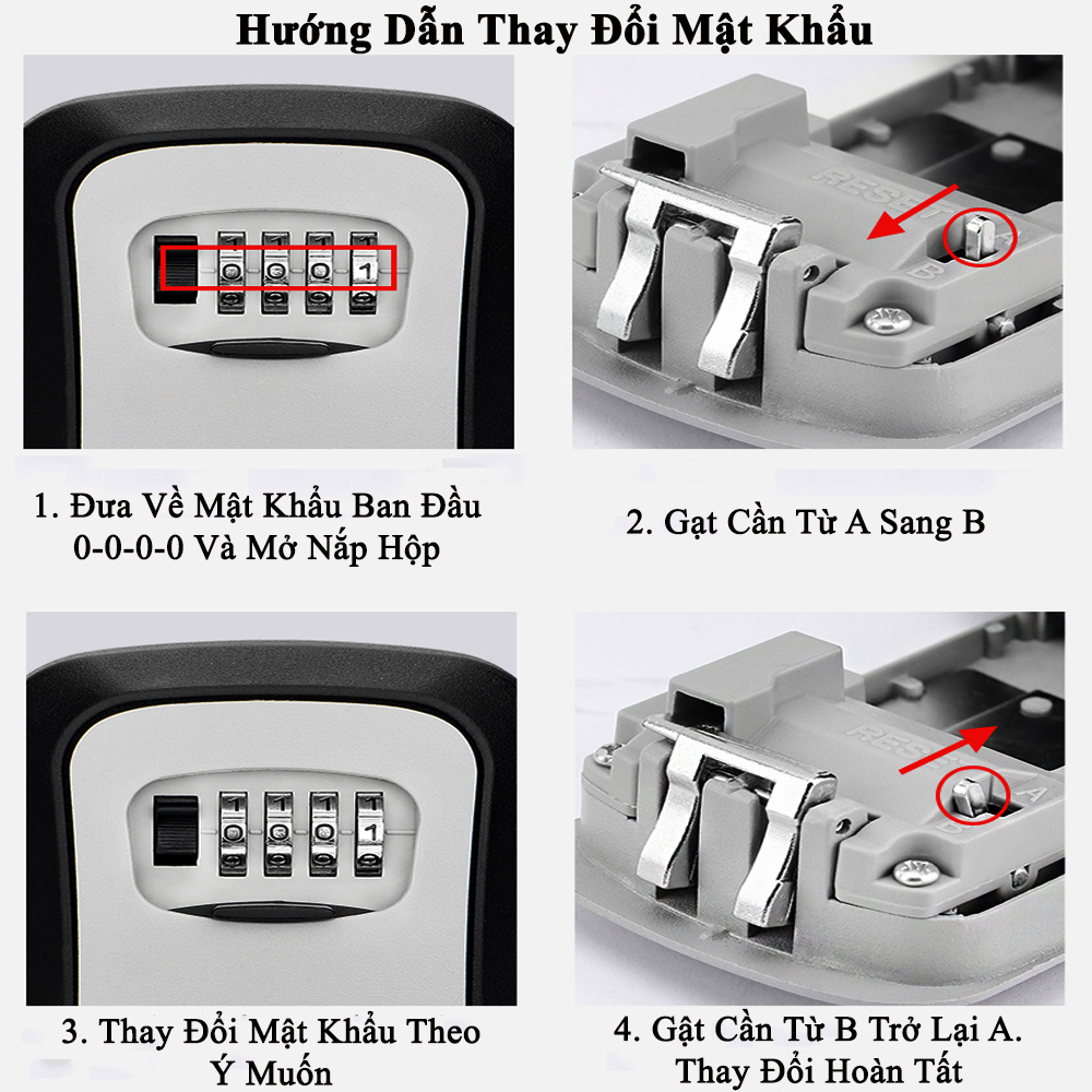 Hộp Khoá LockBox KUNBE Đựng Chìa Khóa Treo Tường Cho Homestay