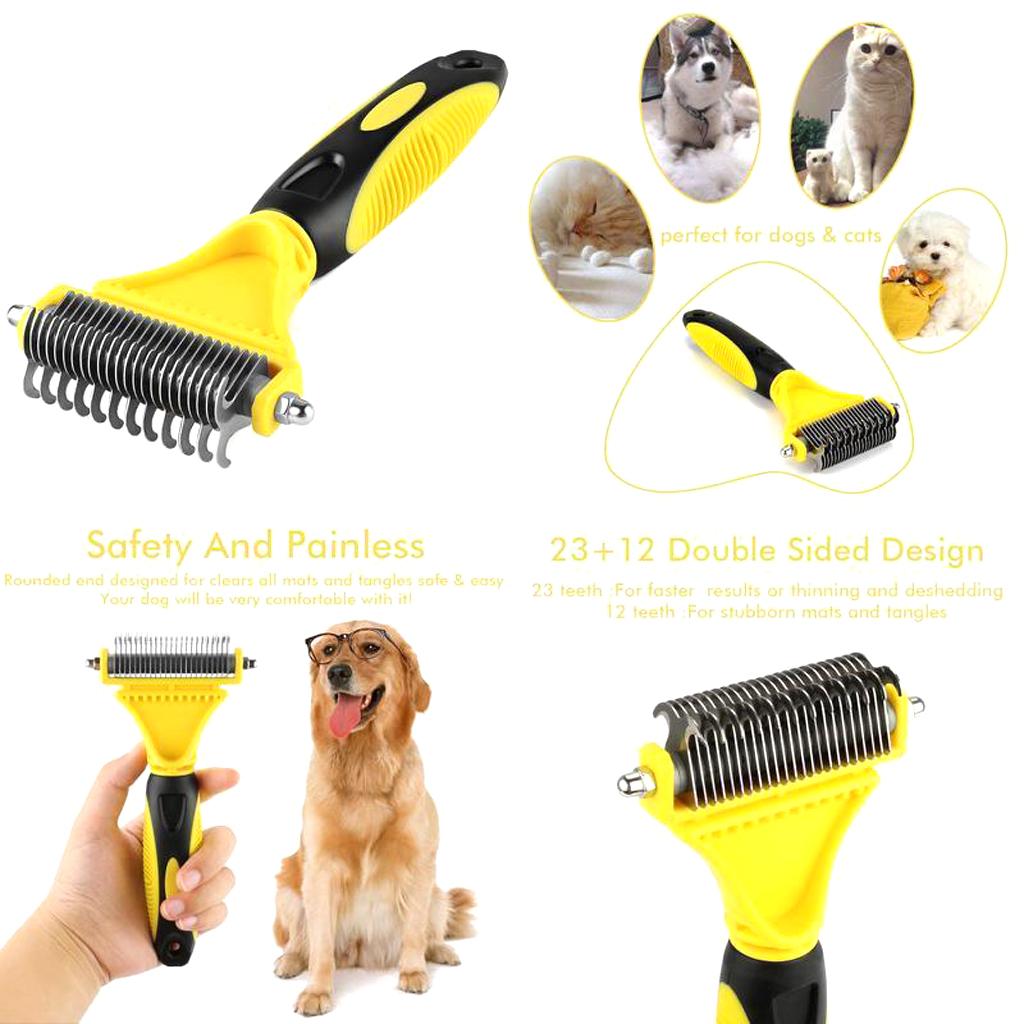 Pet Hair Rake Brush Dog Cat Deshedding Comb Slicker Brush Grooming Tools