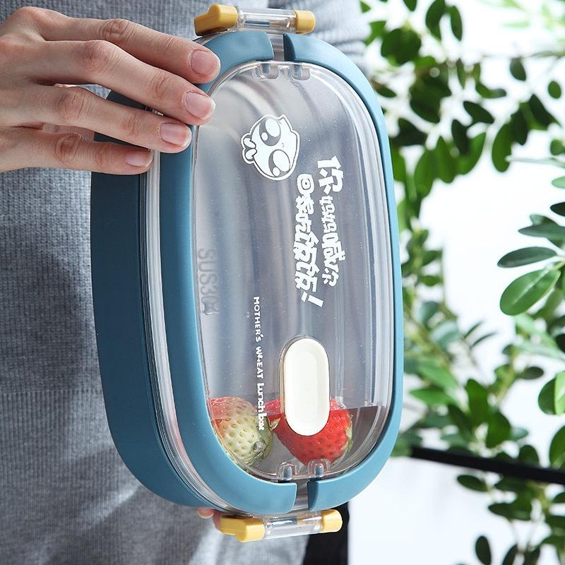 Hộp Cơm Giữ Nhiệt 2 Tầng Lõi INox 304 Cao Cấp/Hộp Cơm Văn Phòng - tặng kèm túi giữ nhiệt