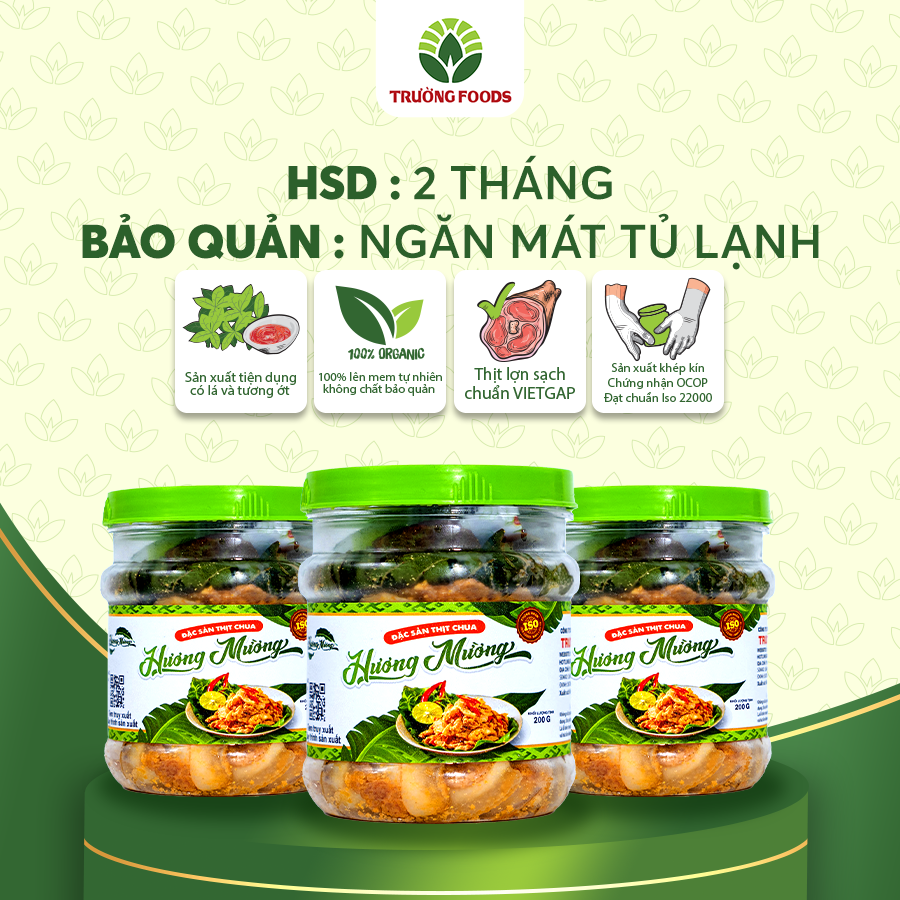 Combo 3 Hộp Thịt Chua Hương Mường Trường Foods 180g/Hộp