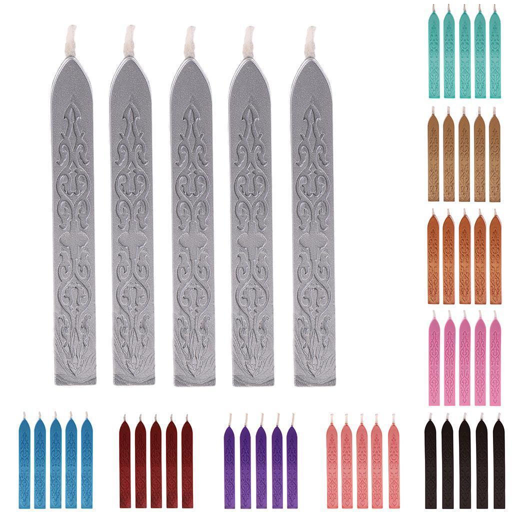 5 Pack Antique Sealing Wax Sticks with Wick for Postage Letter Envelope