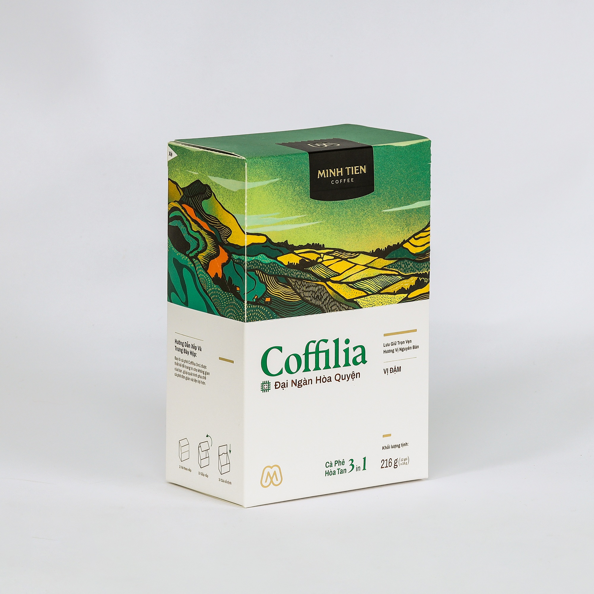 Cà phê hòa tan 3in1 - Sạch nguyên bản - Coffilia - Đại ngàn hòa quyện (12 gói)