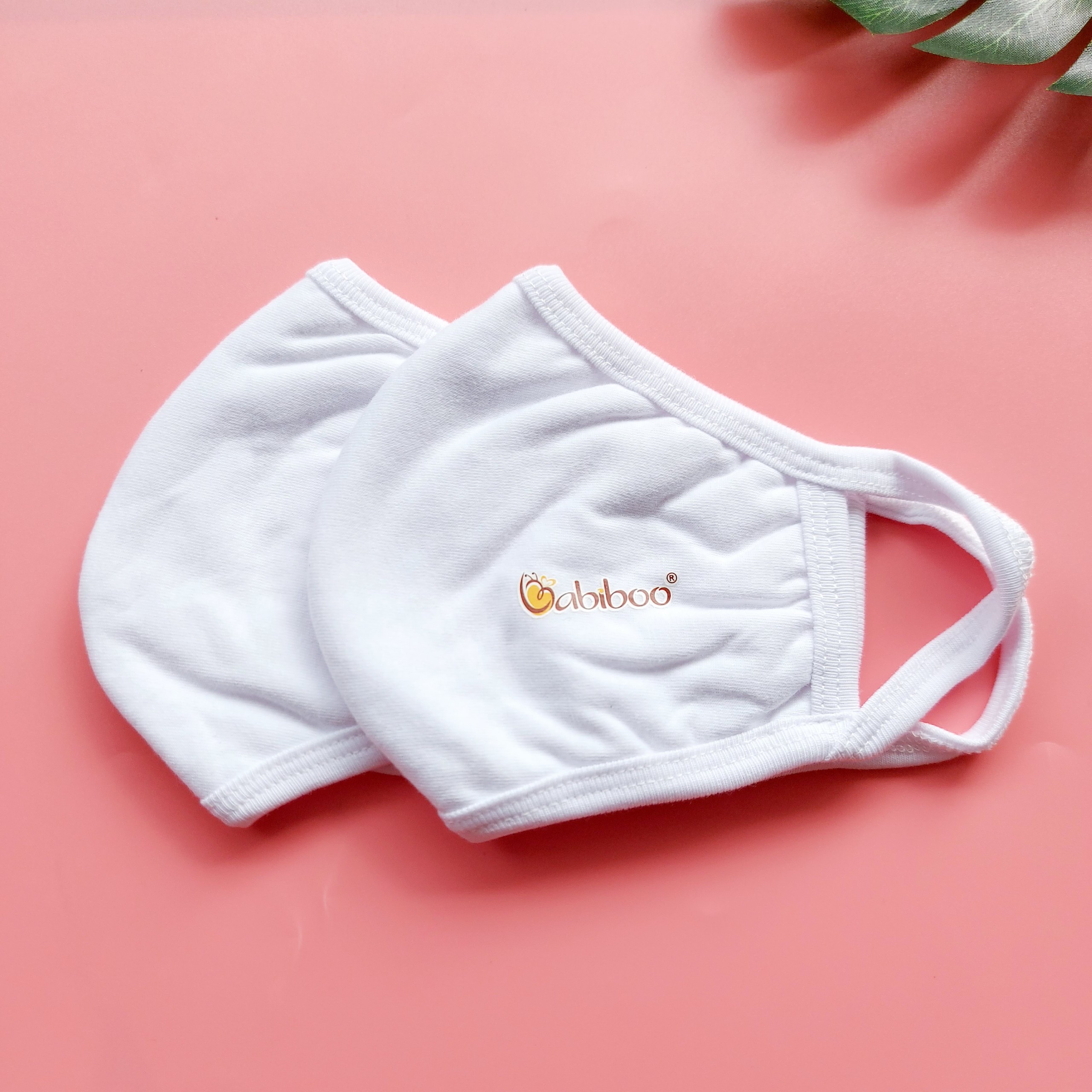 Set 2 Khẩu trang vải Babiboo 100% cotton kháng khuẩn cho người lớn BKT07