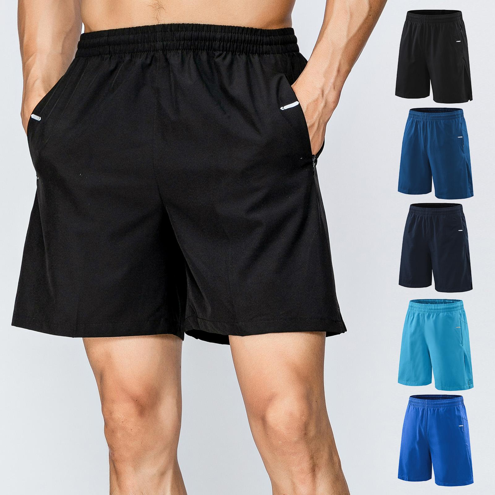 Quần short thể thao cho nam, có túi, ​dây thắt lưng, thoáng khí, siêu nhanh khô