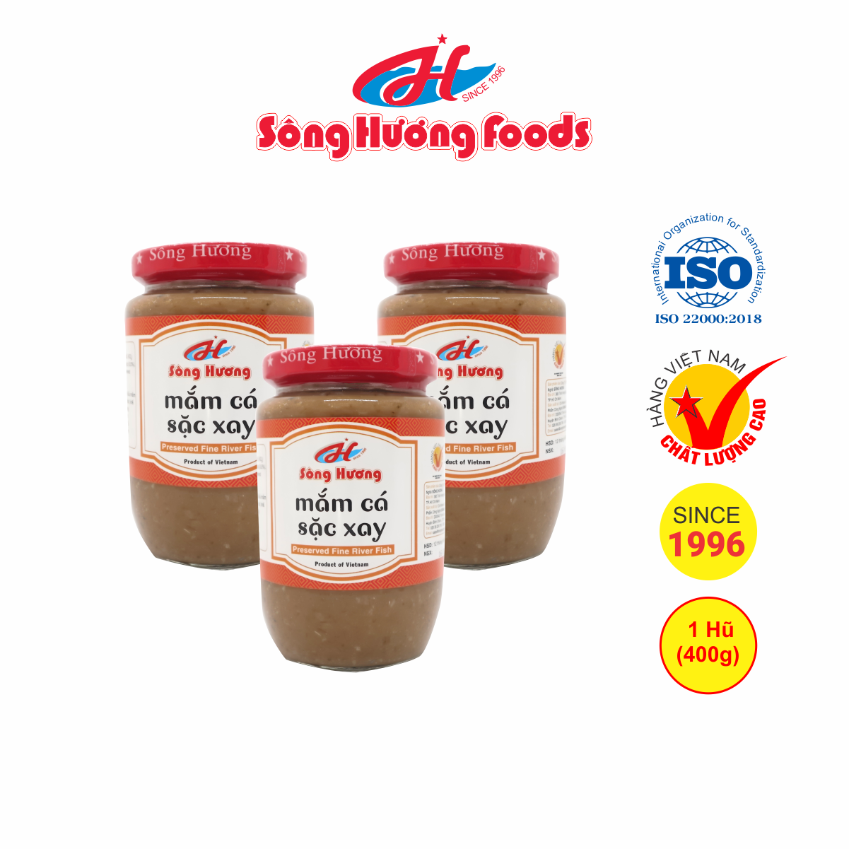 3 Hũ Mắm Cá Sặc Xay Sông Hương Foods Hũ 400g