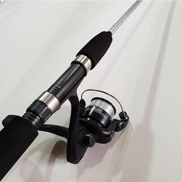 Bộ cần câu máy Shimano 2 khúc đặc 1m35 - 1m8 máy YF200 Tặng Kèm Phụ Kiện