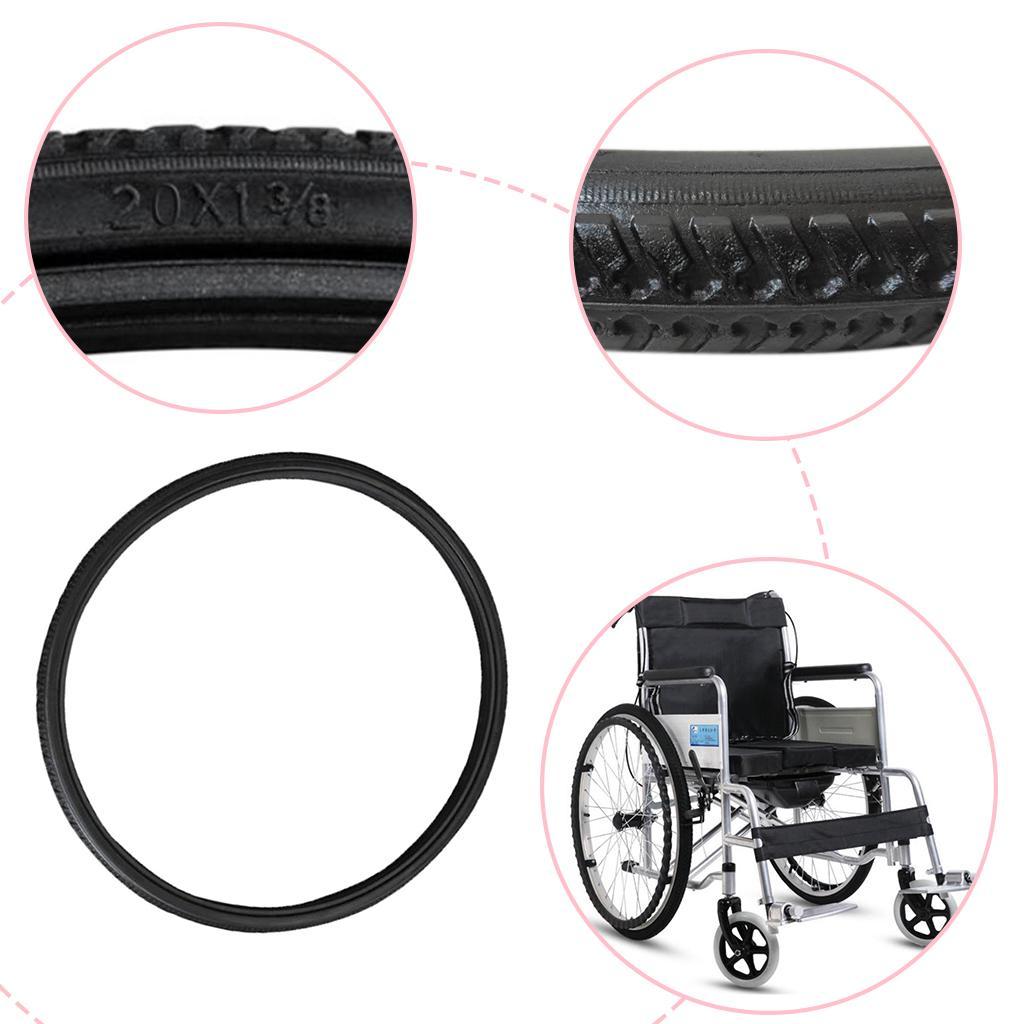 2x Wheelchair Tires Solid, Wheelchair Tire Replacement, Black Solid Wheelchair Tyre, Easy to Install And Removed