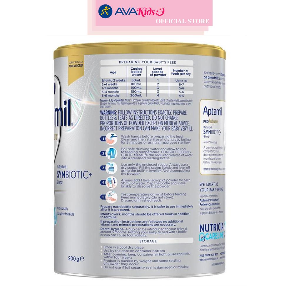 Sữa bột Aptamil Úc Profutura số 1 900g (0 - 6 tháng)