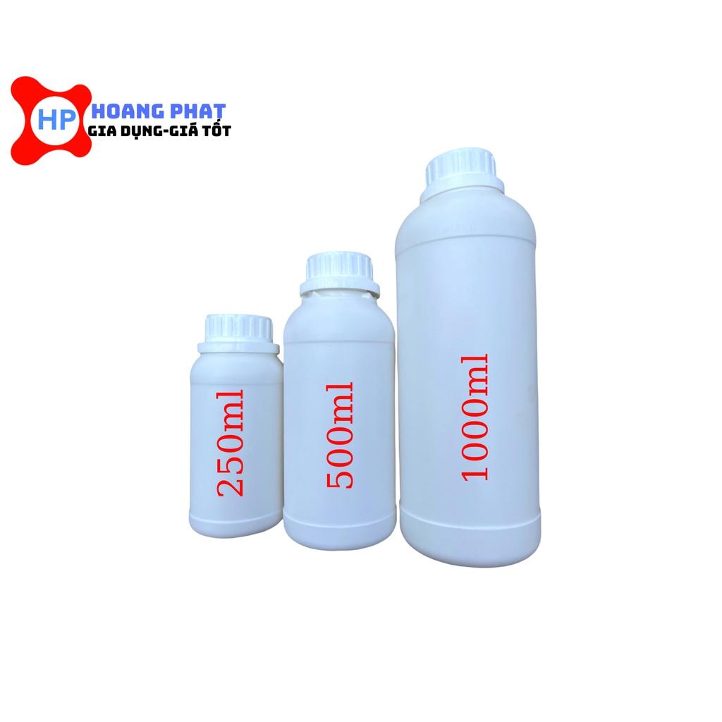 Combo Chai Nhựa HDPE (250ml - 500ml - 1000ml) Có Nắp + Seal Chống Tràn