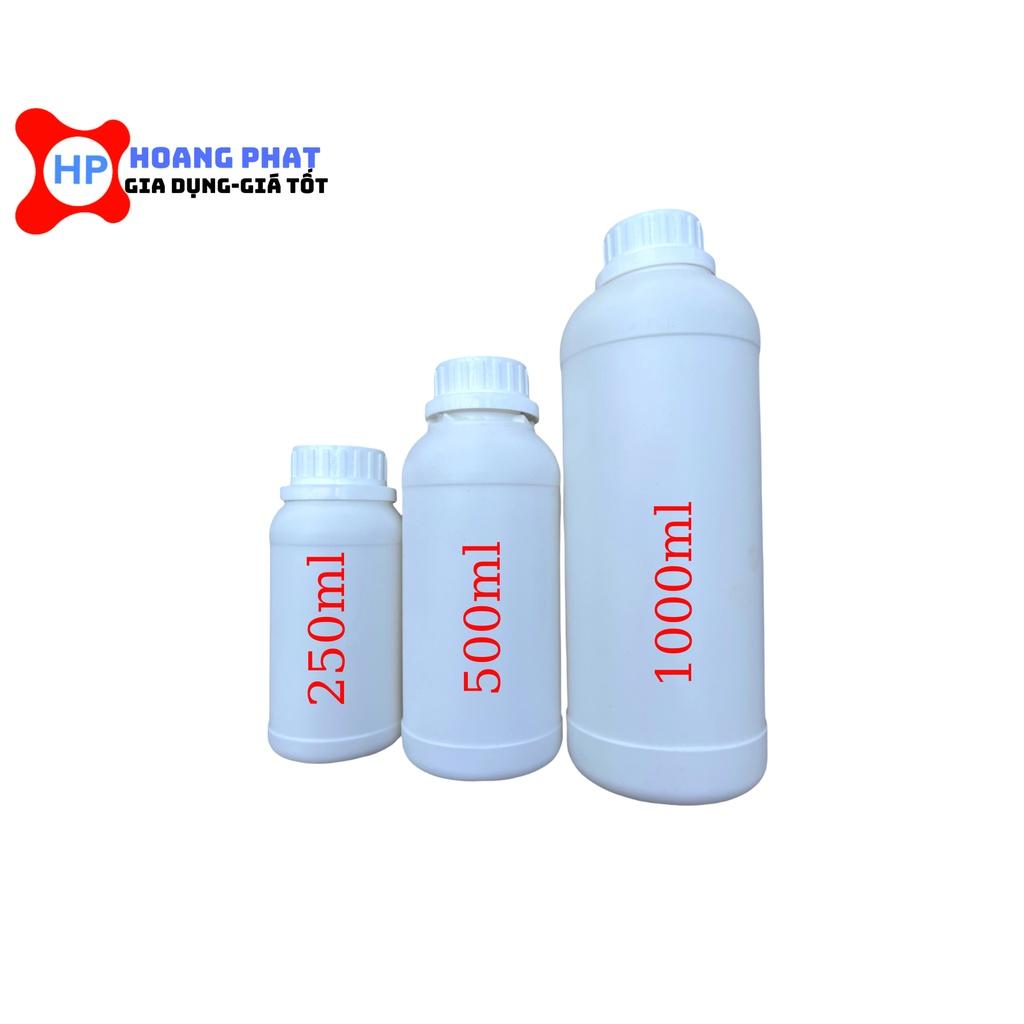 Chai Nhựa HDPE (250ml - 500ml - 1000ml) - Nắp Trắng / Xanh Màu Ngẫu Nhiên + Seal Chống Tràn Khò Nhiệt