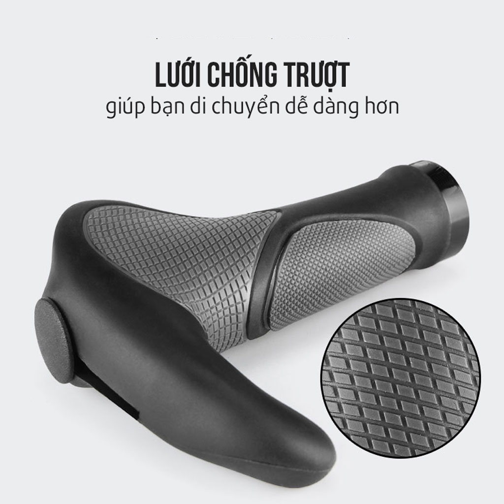 Bọc Tay Lái Sừng Trâu Nắm Ghi Đông Xe Đạp Chất Liệu Cao Su TPR Cho Xe Đạp Thể Thao Địa Hình MTB (Đường kính 2.2cm) Mai Lee