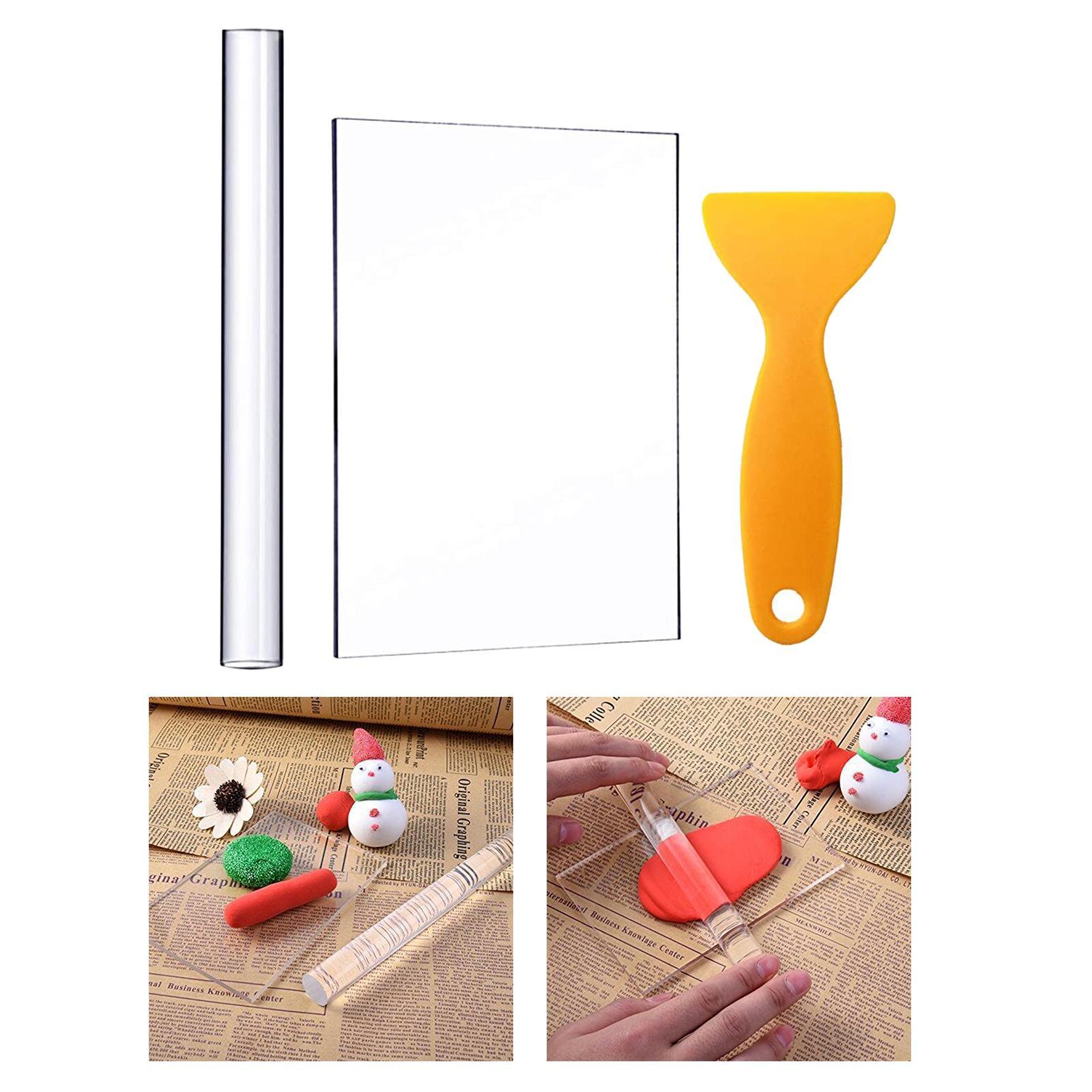 3 Pieces Acrylic Clay Roller Set Sculpting Modelling Polymer Clay Supplies