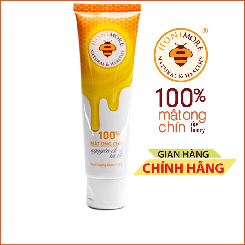 Mật ong rừng Hoa Miền Núi dạng tuýp tiện dụng 130g - 100% mật ong chín Honimore