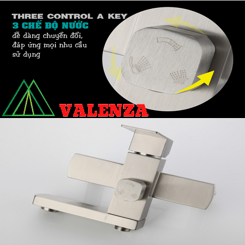 Bộ sen cây tắm đứng inox sus304 nóng lạnh Valenza SCV-01 cao cấp