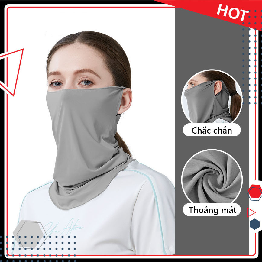 Khẩu trang băng lụa chống nắng cao cấp S202, khẩu trang nam nữ, chống tia UV, chống bụi, UPF50+, Hàng chính hãng