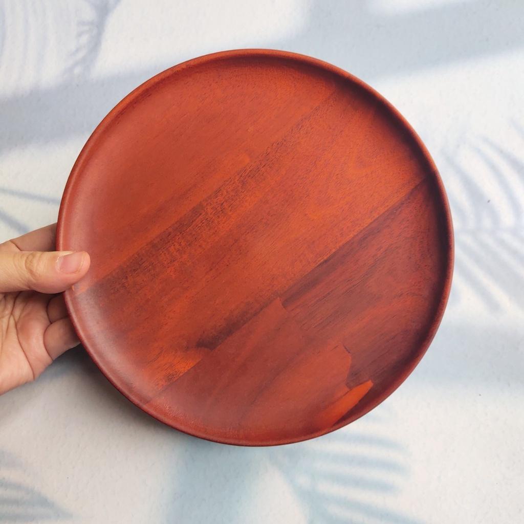 Đĩa Keo Tròn Nâu Đỏ 20cm, Đĩa Gỗ, Khay Gỗ Đựng Đồ Ăn, Chụp Ảnh Decor, Phụ Kiện Nhà Bếp An Toàn Cho Sức Khỏe