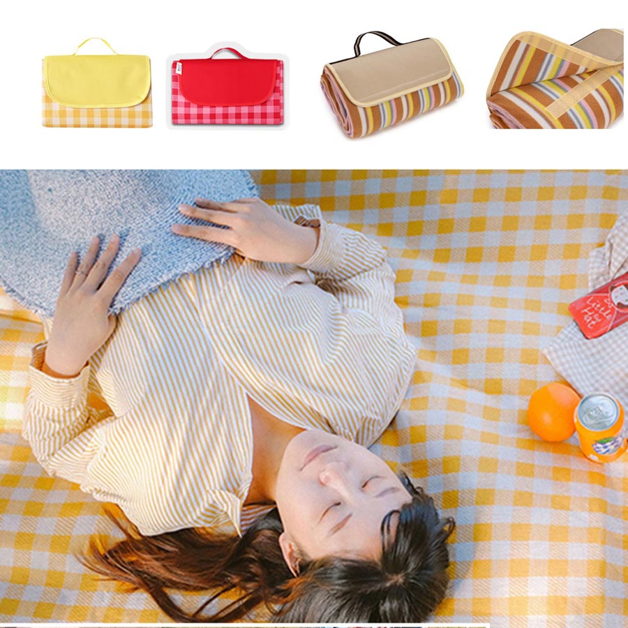 THẢM DÃ NGOẠI, DU LỊCH, PICNIC CAO CẤP - Chống thấm nước, họa tiết caro, gấp gọn tiện lợi - 2 kích thước khách chọn màu!
