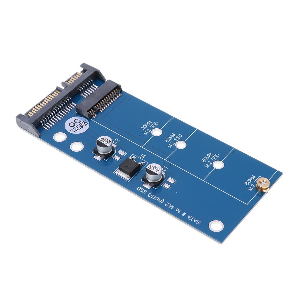 2 Packs Blue M.2  Or MSATA SSD To SATA III Board Adapter Card 100x42mm