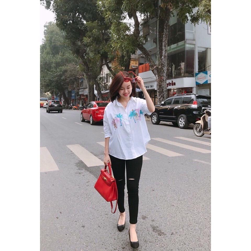Quần jeans nữ, quần kaki nữ rách gối 1 vạch cá tính