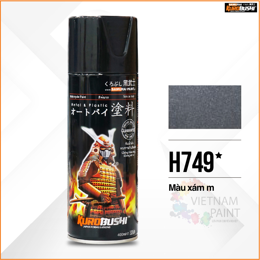 Sơn xịt Samurai Kurobushi - MÀU XÁM MỜ H749