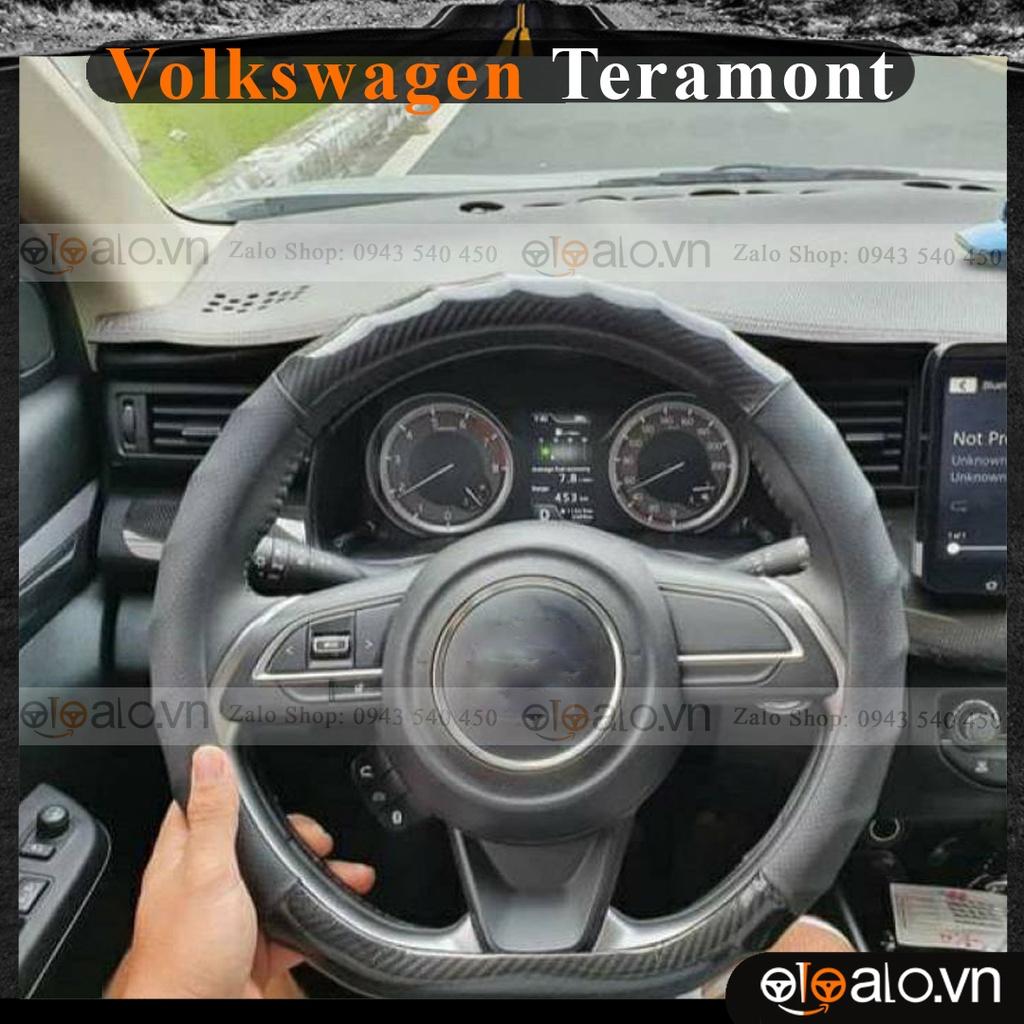 Bọc vô lăng xe Volkswagen Teramont Da Cao Cấp Lót Cao su non Chống trượt tay