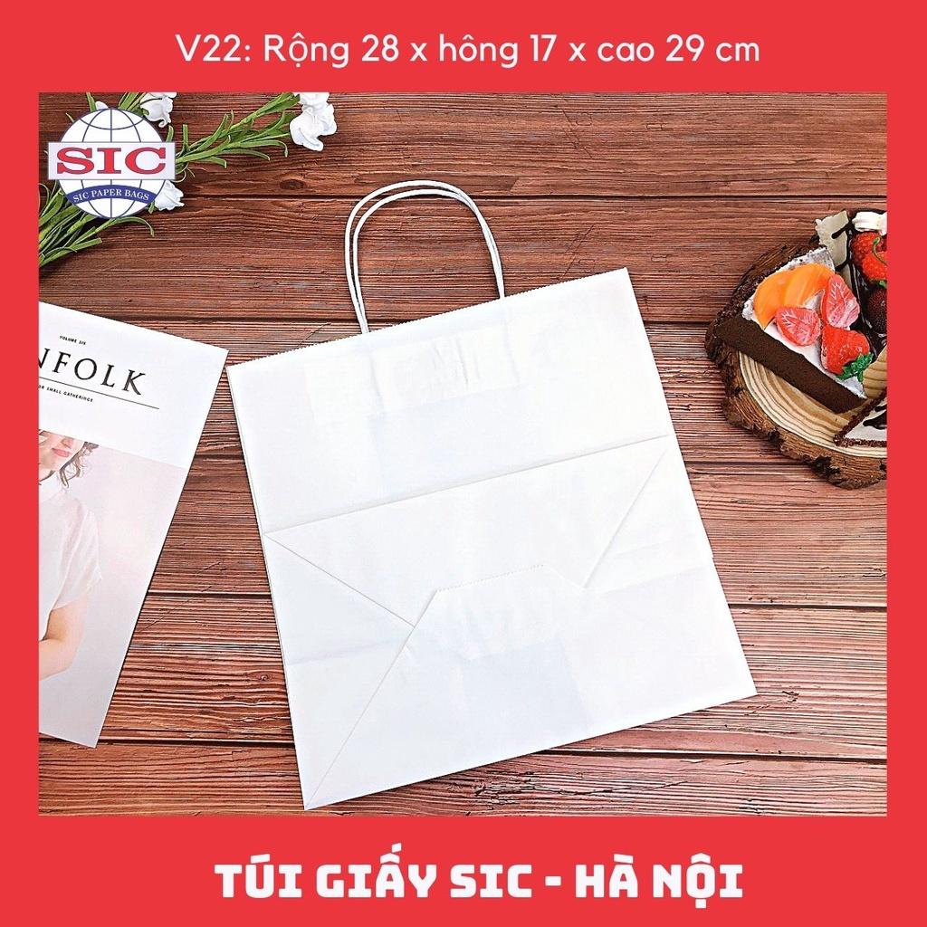 10 CHIẾC TÚI GIẤY KRAFT V22: 28x17x29 cm CÓ QUAI ( ẢNH THẬT)