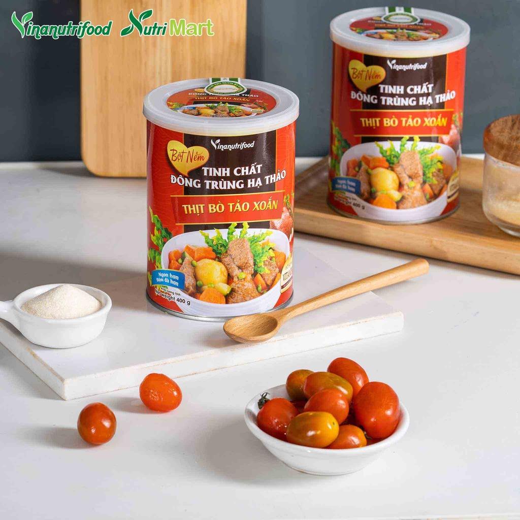 Bột Nêm Đông Trùng Hạ Thảo Thịt Bò Tảo Xoắn Vinanutrifood, Hộp 400g