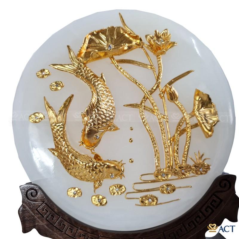 ĐĨA NGỌC TRẮNG CÁ CHÉP HOA SEN