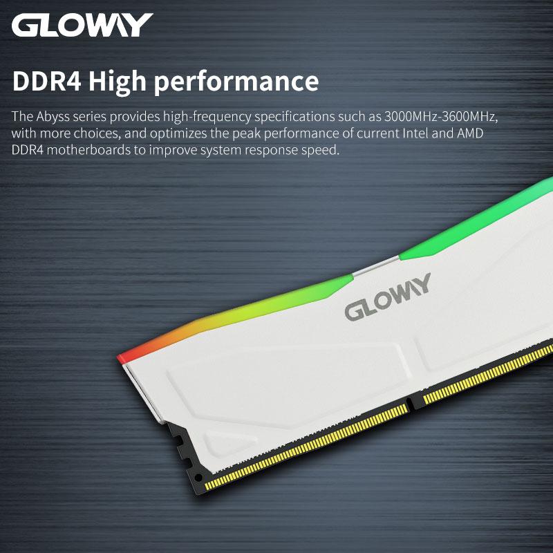 GLOWAY MEMORIA RAM DDR4 3200MHz RGB 3600MHz 32GB cho thời gian bảo hành máy tính để bàn