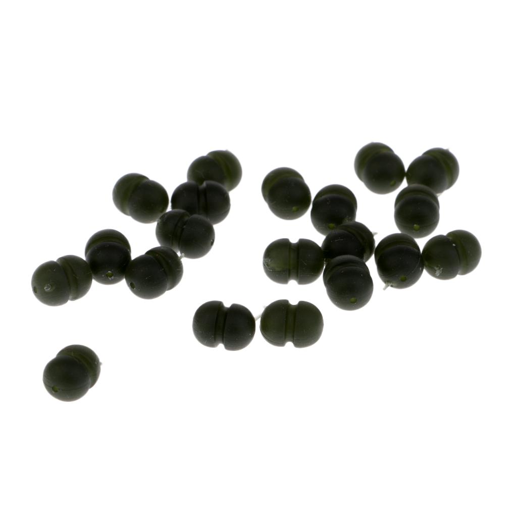 20pcs Heli/Chod Runner Beads Green Rubber Carp Fishing Terminal Rig Tackle