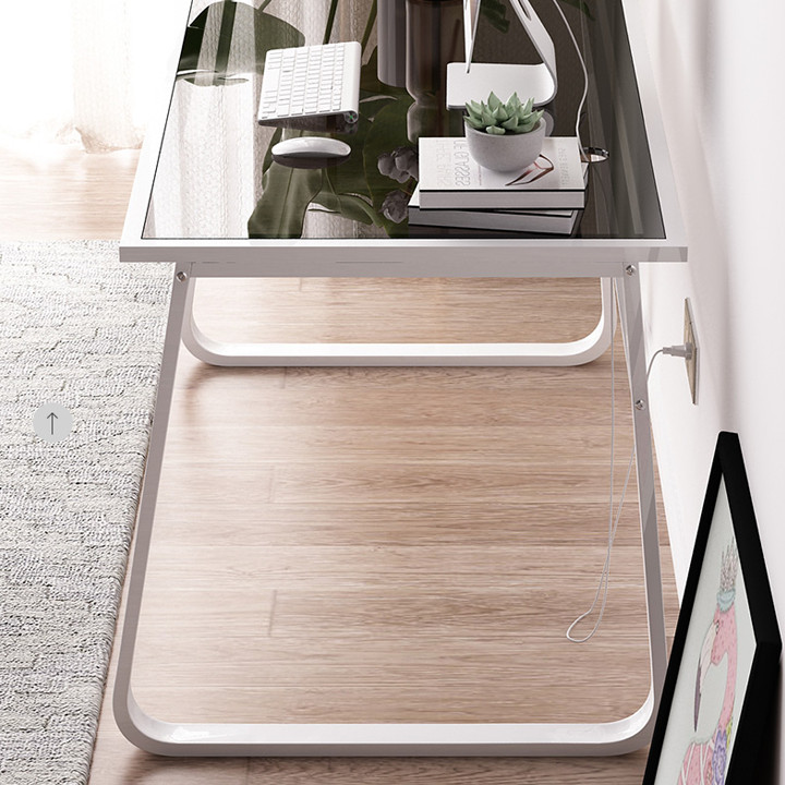 Bàn làm việc cao cấp - Bàn làm việc - Bàn làm việc khung thép carbon, kính cường lực - Bàn học - Bàn ghế