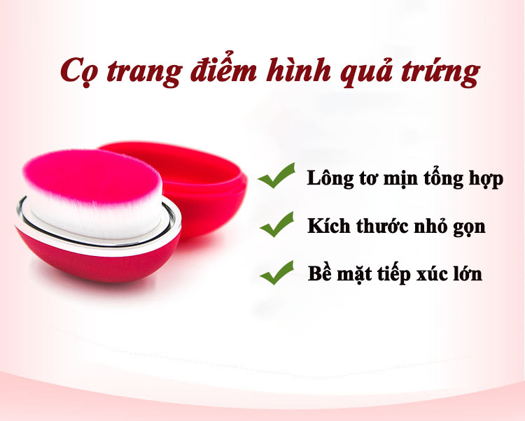 Cọ trang điểm mềm mịn hình dạng quả trứng nhỏ gọn dễ dàng bỏ túi mang đi bất cứ đâu