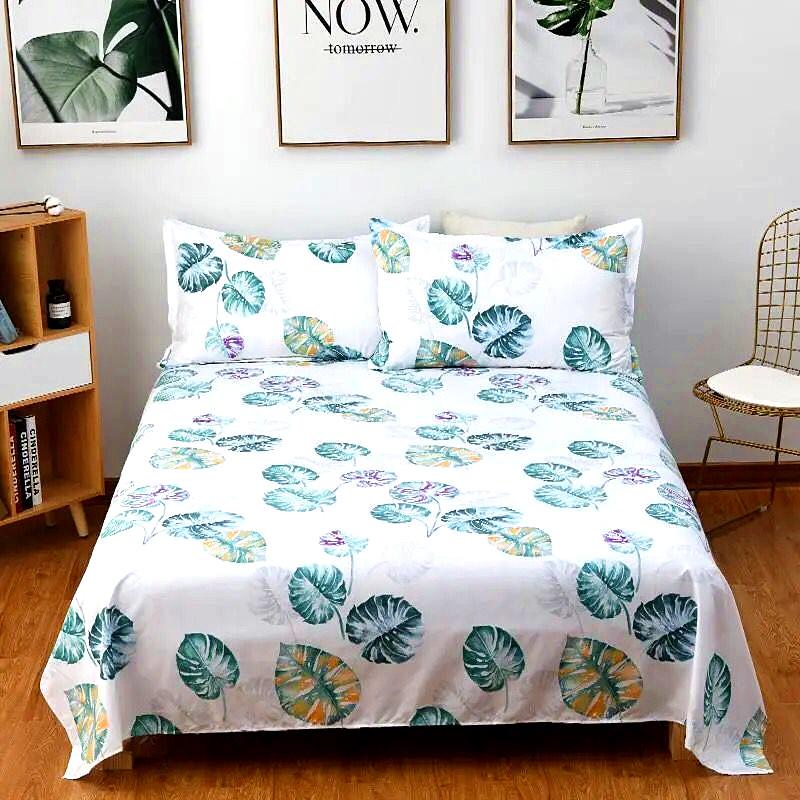 2021 Bedsheet Hoa Nhiều Màu Sắc Nữ Hoàng Vương Kích Thước Với 2 Vỏ Gối 100% Cotton Nguyên Chất Đôi Giường Mềm Mại Phong Cách Mới