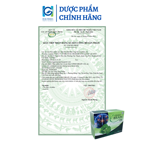 Viên uống tăng cường tuần hoàn máu não GINKO BRAIN 120