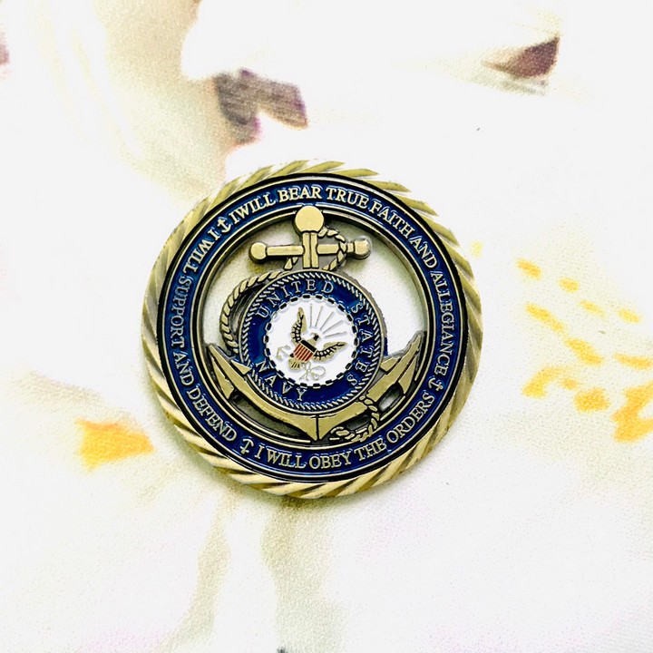 Xu Huy Hiệu Danh Dự Dũng Cảm và Cam Kết Hải Quân Mỹ Dùng để làm đồ lưu niệm, sưu tầm, trang trí bàn sách, kích thước 4cm, nhiều màu - TMT Collection - SP005281