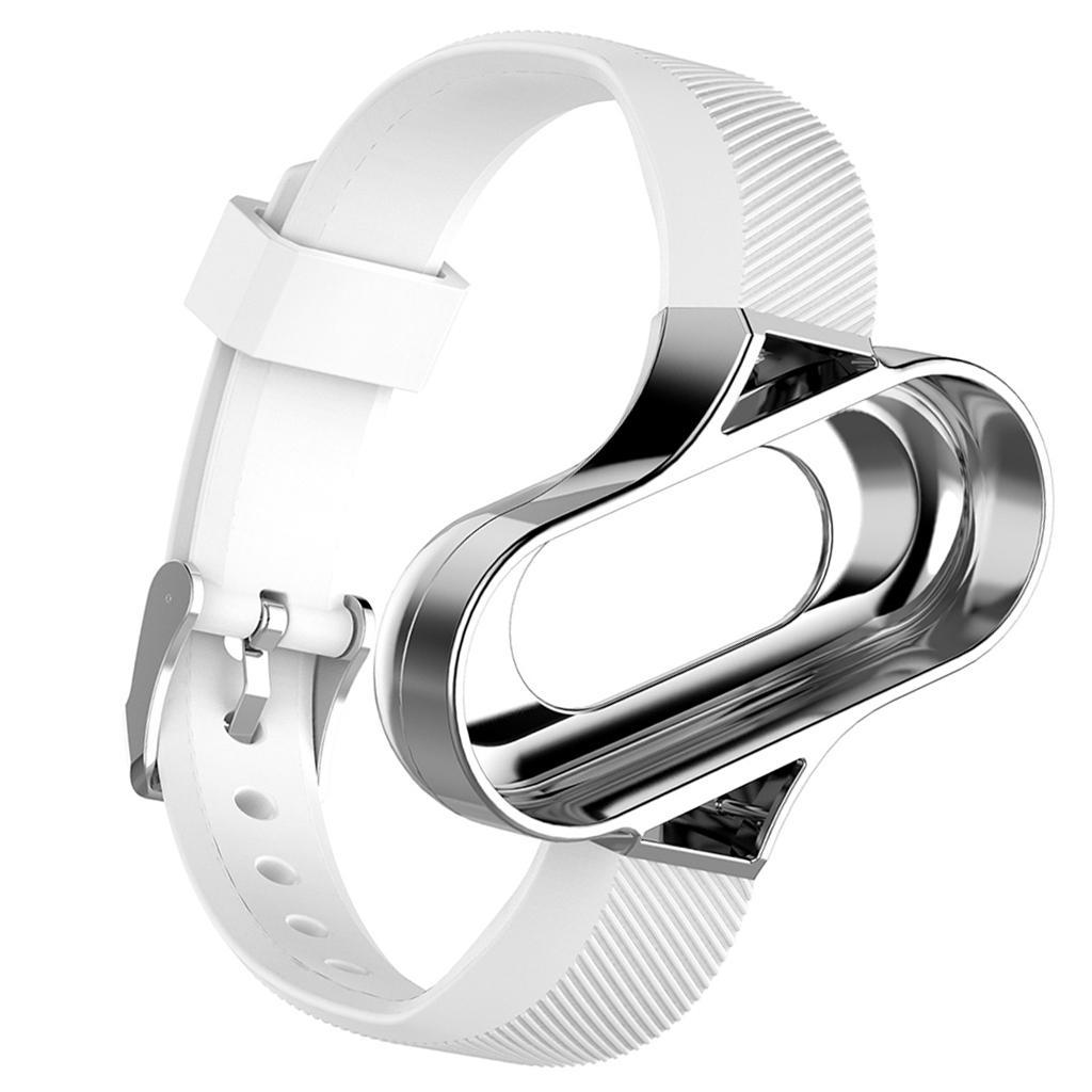 Compatible for Xiaomi Mi Band 3 Replacement Band,Replacement Wristband Smart Bracelet Strap with Metal Frame for Mi Band 3 Watch
