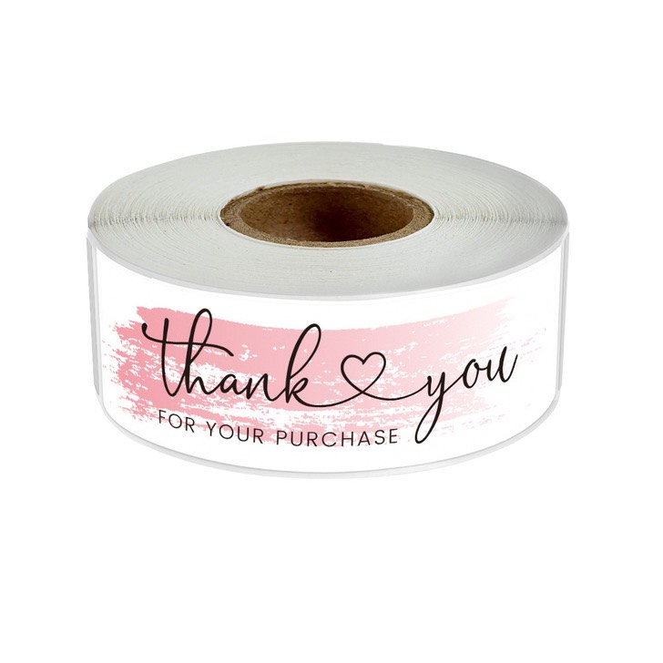 TD70_Tem dán chữ &quot; Thank you&quot; &lt;&lt; SIZE 2.5*7.5CM- 120 tem/CUỘN