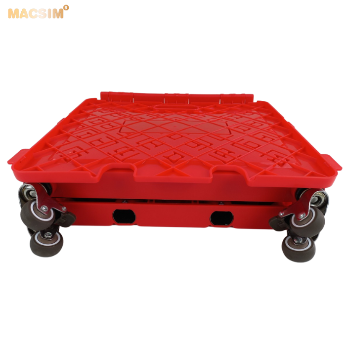 Hộp đựng đồ xếp gọn có bánh, tay kéo tiện ích kích thước 51cm x 55cm x 40cm - hộp đựng đồ trong cốp ô tô - hộp đựng đồ gấp gọn nhãn hiệu Macsim chất liệu PP cao cấp màu đen, đỏ