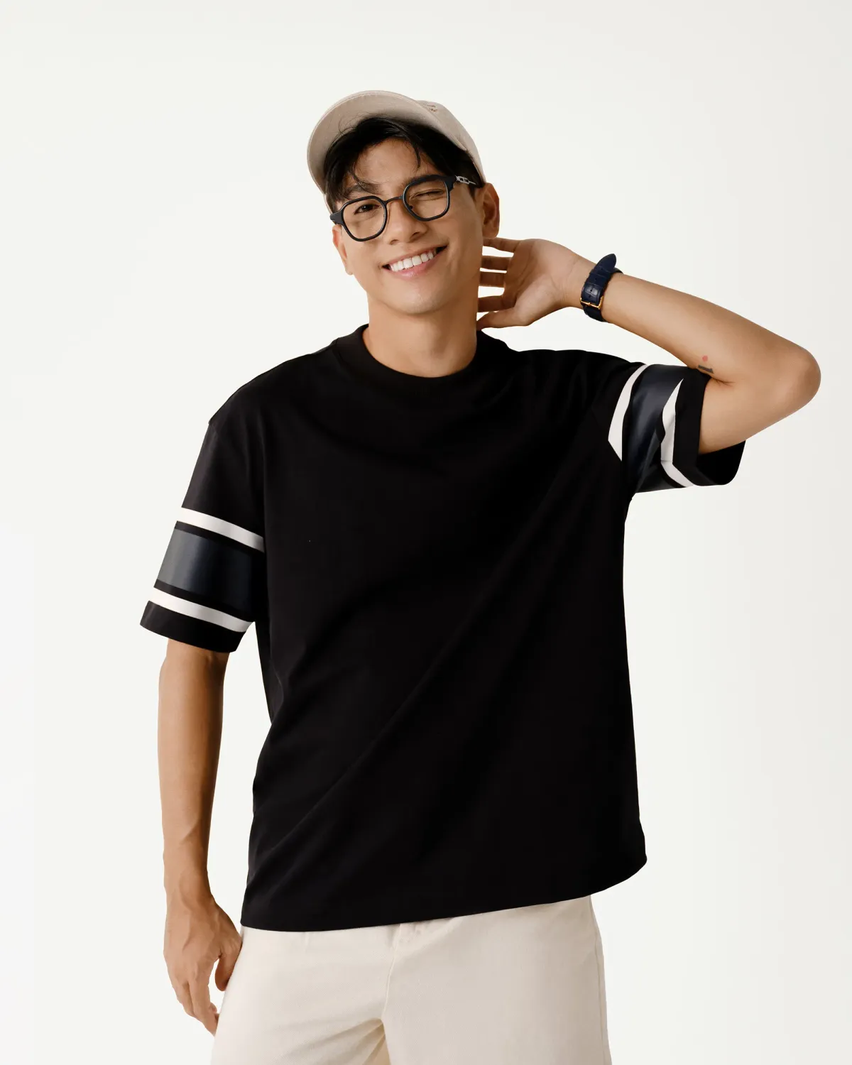 Áo thun tay ngắn nam S.Café sọc tay Form Loose - RT 10S25TSS007 | ROUTINE CÀ MAU