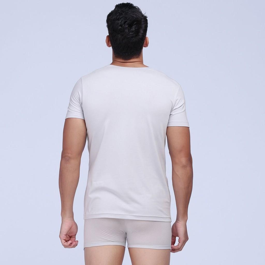 Áo Thun Nam Trơn Jockey Cotton Màu Trắng Xám Xanh Đen - 7114