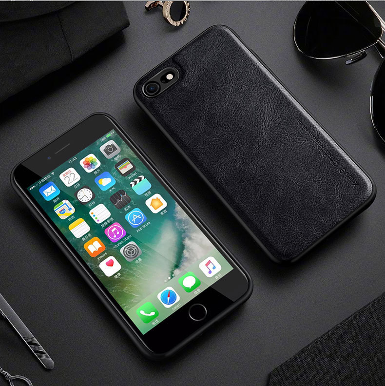 Ốp Lưng Da Dành Cho Iphone 6 7 8 Se 2020 7Plus 8 Plus X Xs Xr Xs Max Hiệu X - Level Cao Cấp - Hàng Nhập Khẩu - Đen - 78