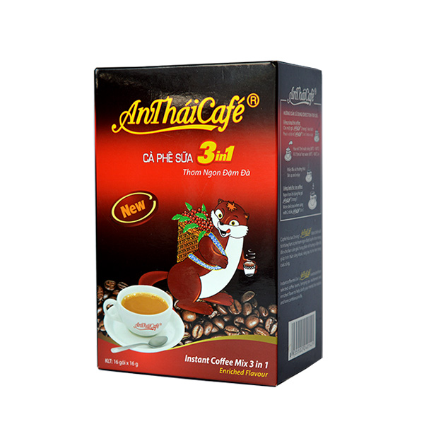 Cà Phê Sữa 3in1 AnTháiCafé New (Hộp 16 gói x 16g)