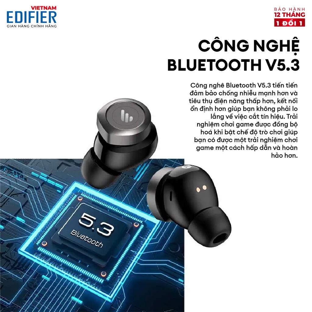 Tai nghe Bluetooth 5.3 True Wireless EDIFIER W240TN - Khử tiếng ồn AI DNN – Bluetooth nâng cao V5.3 – IP55 chống nước - Hàng Chính Hãng