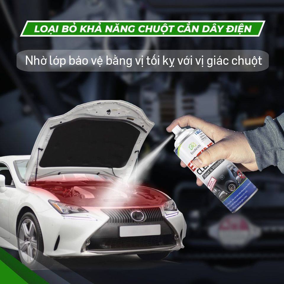 Bình Xịt Chống Chuột Ô Tô Engine Cleaner 400ml - Chai Xịt Đuổi Chuột Hiệu Quả 99%, Bảo Dưỡng Khoang Máy, Làm Sạch Bề Mặt Động Cơ 3 Trong 1