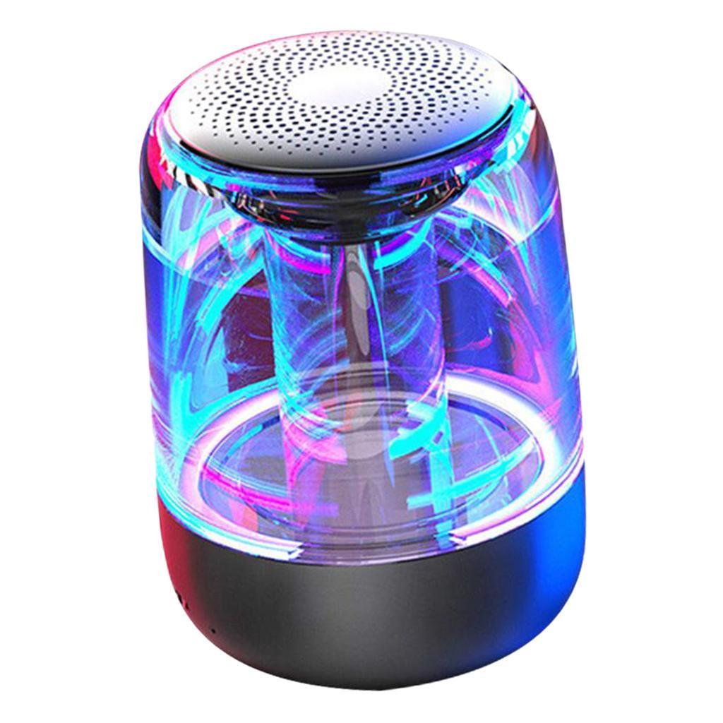 Colorful Light Wireless Speakers Waterproof with Mic Handsfree Bass Black