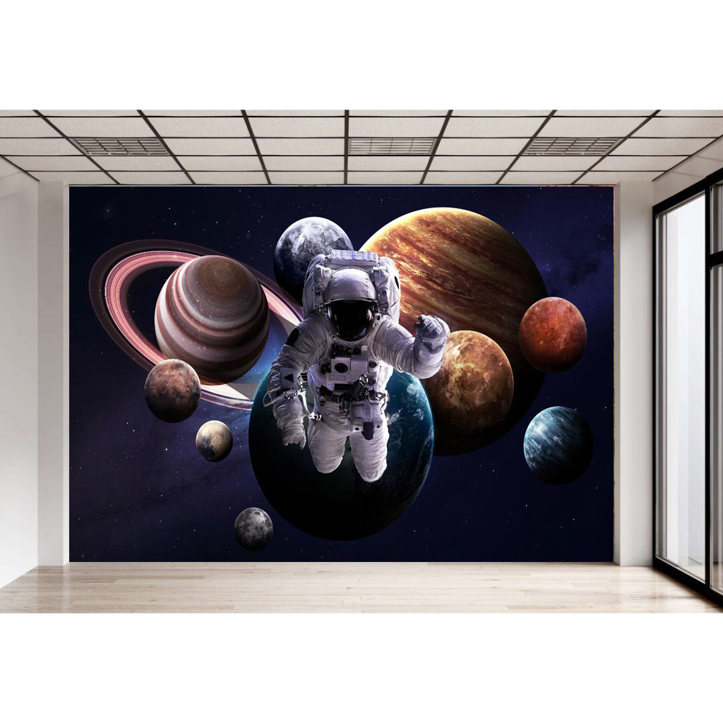 (HCM) Tranh dán trần, dán tường 3d hành tinh, vũ trụ galaxy 6 có sẵn keo,dễ dán(có in theo kích thước yêu cầu)
