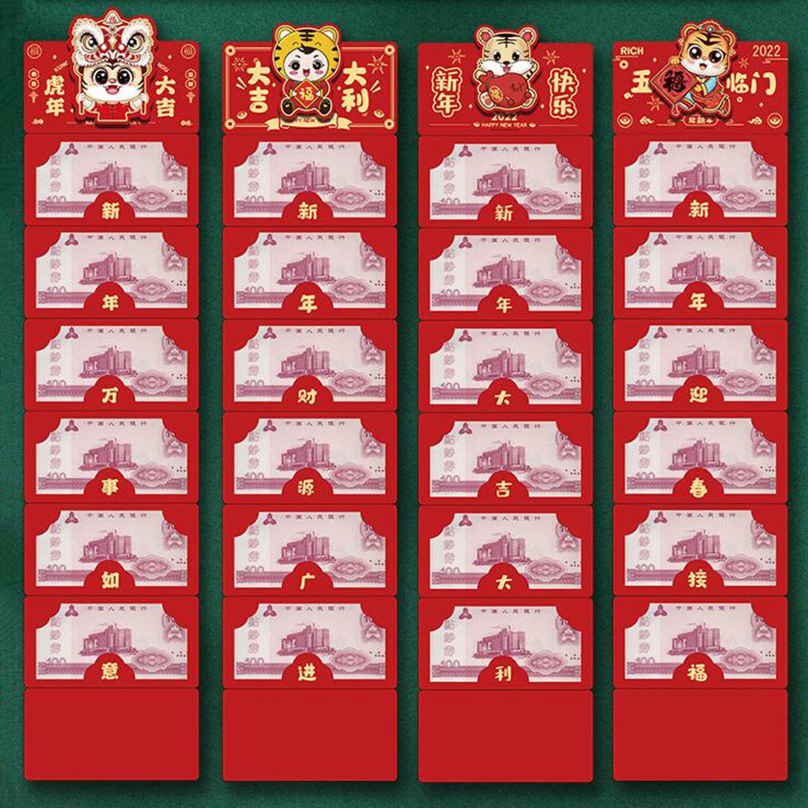 4x 6 Pieces Chinese New Year Money Envelope Spring Festival Marriage 2022 Red