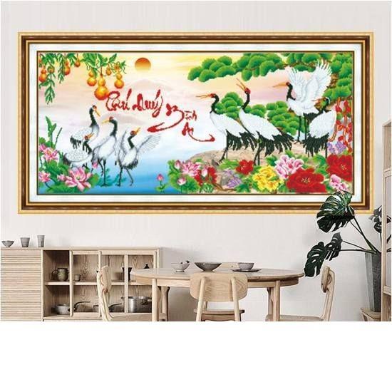 Tranh Đính Đá PHÚ QUÝ BÌNH AN (ĐÁ ABC CAO CẤP). Kích Thước: 1m17 x 58cm