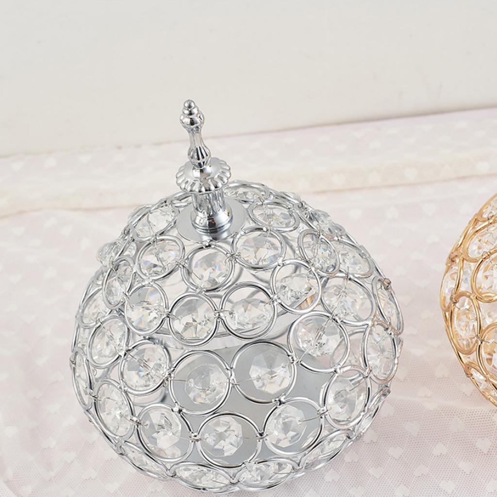 2 Pieces Crystal Crystal Tealight Candle Holder